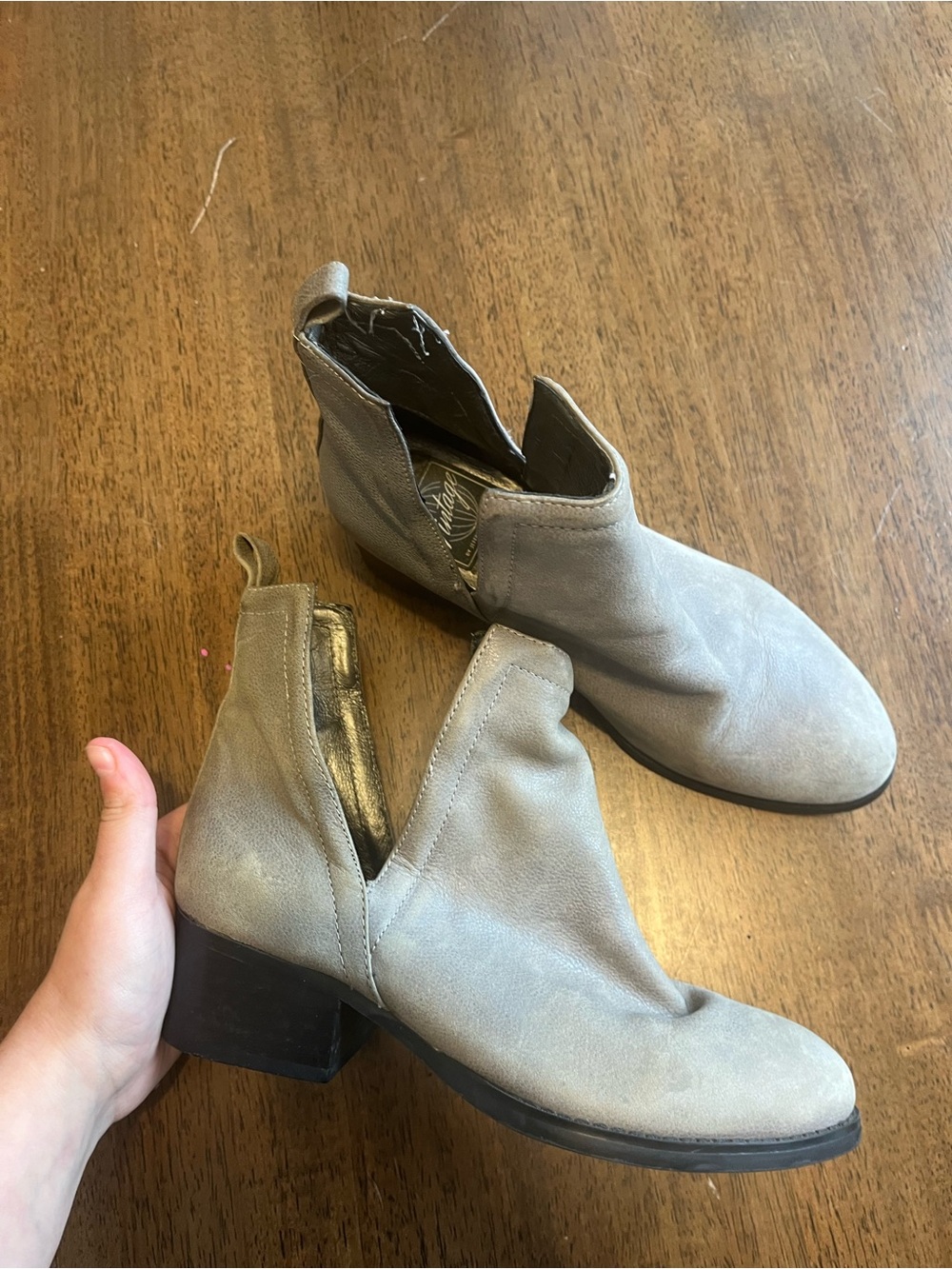 Jeffrey Campbell Light Gray Suede Ankle Booties